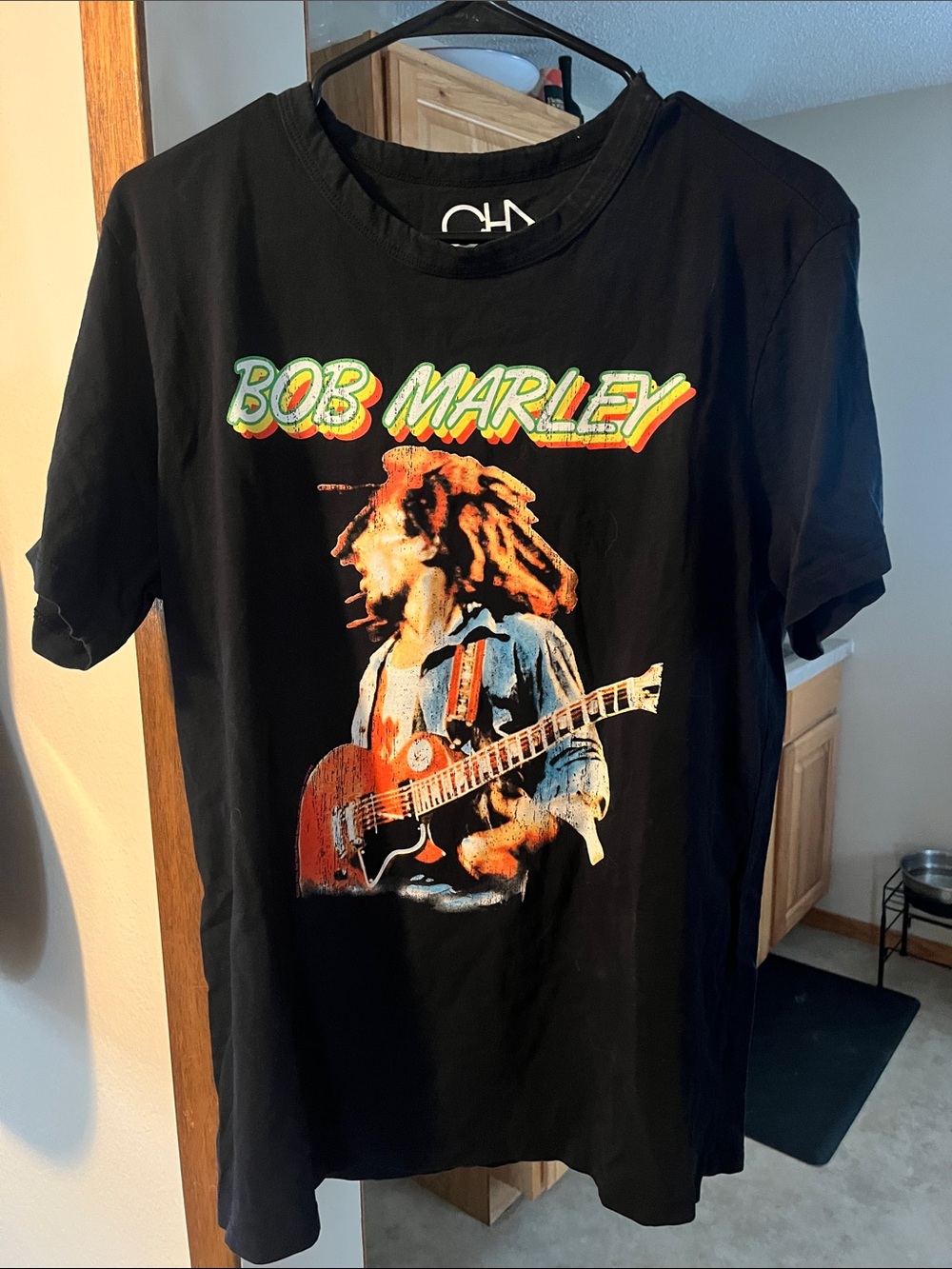 Chaser Black Bob Marley Graphic Tee with Multicolor Print